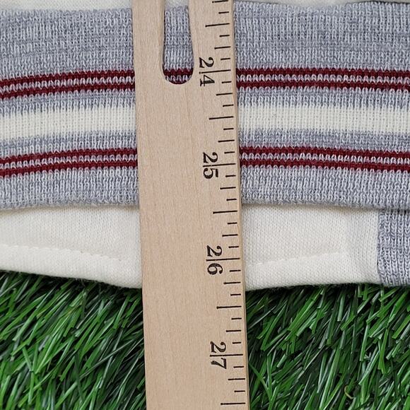 Spalding Zip Sweatshirt M/L 23x26 Cropped Two-Tone Striped - Picture 15 of 15